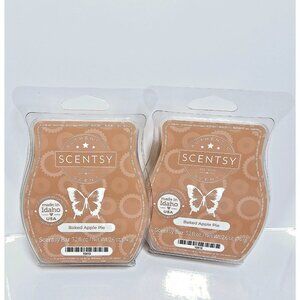 2 SCENTSY BAKED APPLE PIE Wax Bars 3.2oz each Lot New
